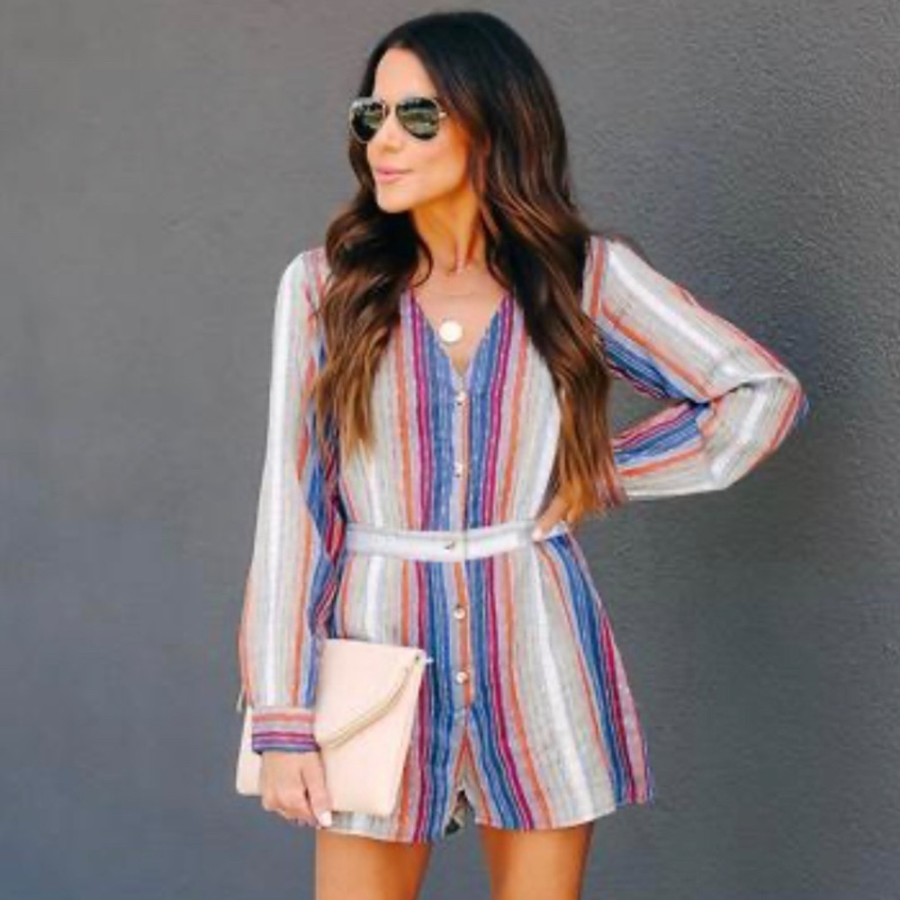 Vici striped romper